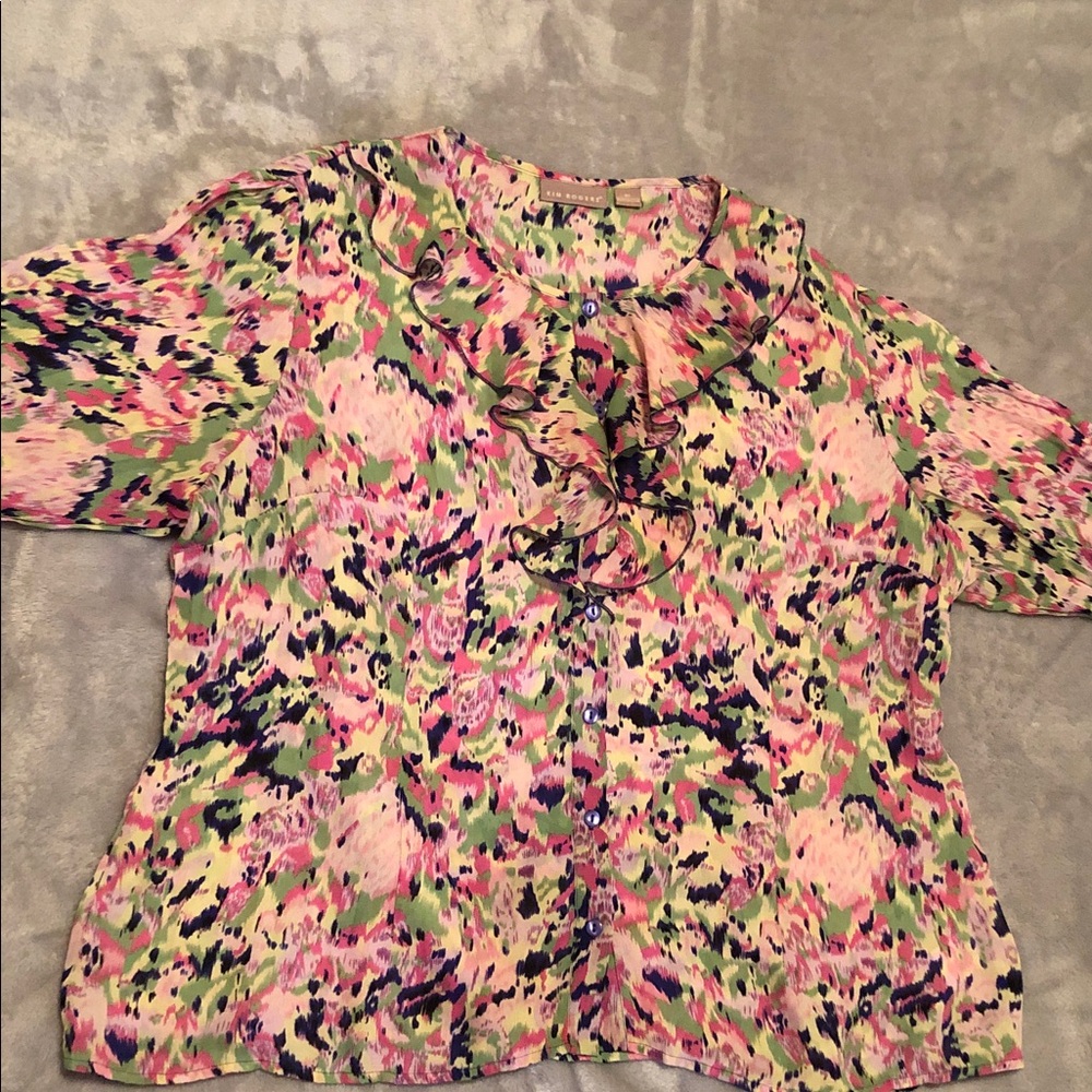 Kim Rogers Multicolor Ruffle Blouse